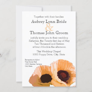 Invitation Mariage Orange Poppies