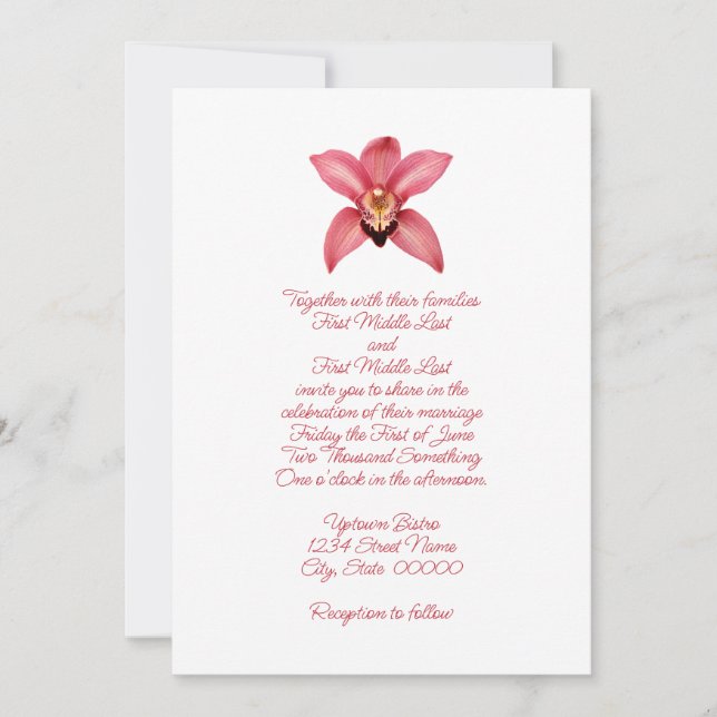 Invitation Mariage orchidée (Devant)
