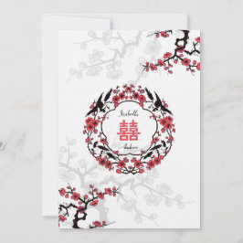 Invitation Mariage oriental cerisier en fleurs
