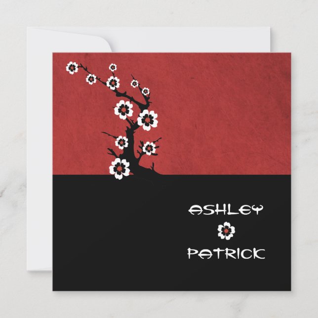 Invitation Mariage oriental de Yin-Yang Sakura (Devant)
