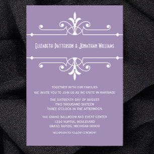 Invitation Mariage Ornemental Purple Fancy