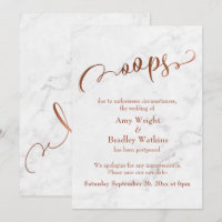 Mariage "Oups !" Reporté en cuivre de marbre Mettr