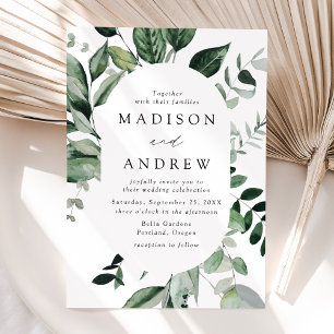 Invitation Mariage ovale cadre de verdure abondante