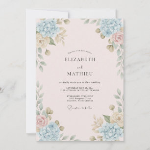Invitation Mariage Paeonia Cornflower Rougeur