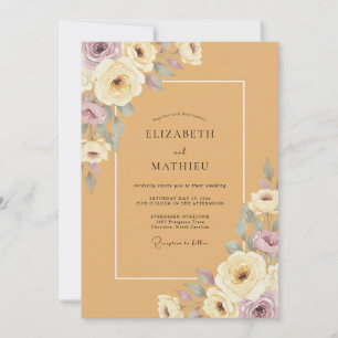 Invitation Mariage Paeonia Ochre