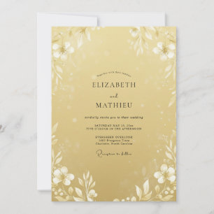 Invitation Mariage Paeonie Ambre Botanique