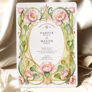 Invitation Mariage Paeonie Rose