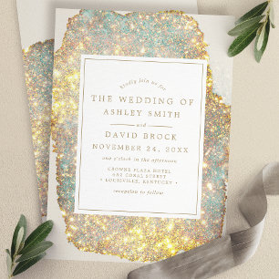 Invitation Mariage Pailleté Irridescent Moderne