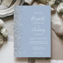 Mariage Paillettes Argentées Bleu Poussiéreux Mode