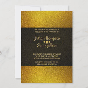 Invitation Mariage Paillettes D'or Plus Clair Et Plus Foncé