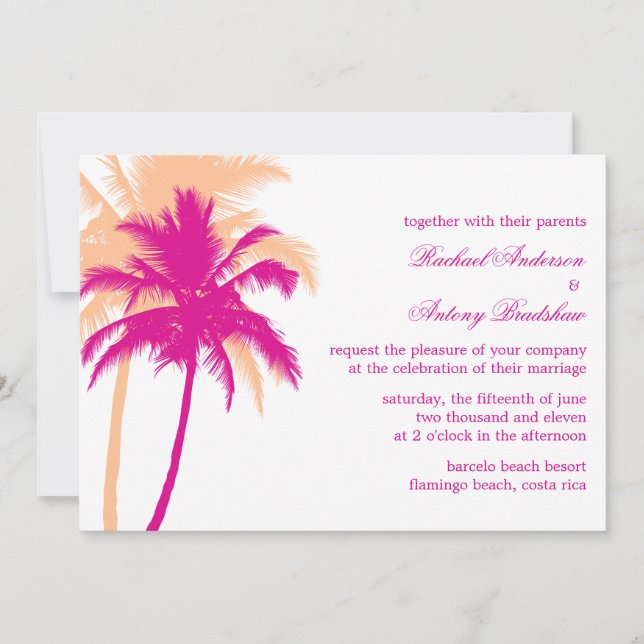 Invitation Mariage Palm Trees (Devant)