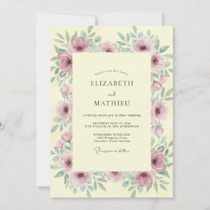 Invitation Mariage Papavéres Mauve Beurre
