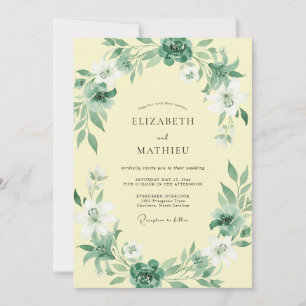Invitation Mariage Papillon de Mer Feuillu Beurre