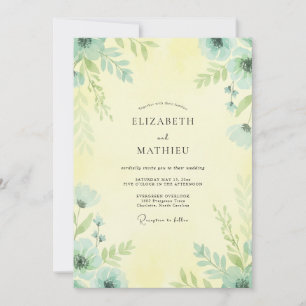 Invitation Mariage papillon jaune beurré