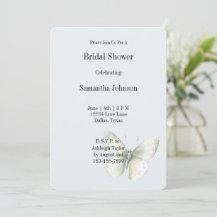 Invitation Mariage papillon menthe