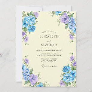 Invitation Mariage Papillon Ranunculus Eucalyptus