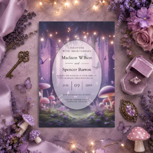 Invitation Mariage Papillons Violets et Cieux Étoilés