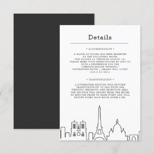 Invitation Mariage Paris, France   Détails de l'invité