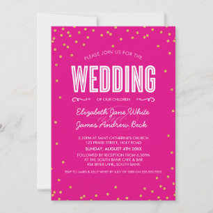 Invitation MARIAGE parties scintillant en or mignon confetti 