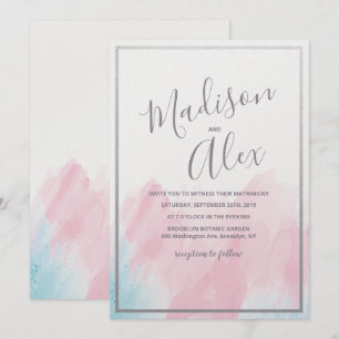 Invitation mariage Pastel Aquarelle