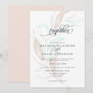 Invitation MARIAGE Pastel Aquarelle Foliing Sispy