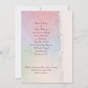 Invitation mariage pastel arc-en-ciel déchiré