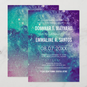 Invitation Mariage Pastel Galaxy Personnalisé Invite