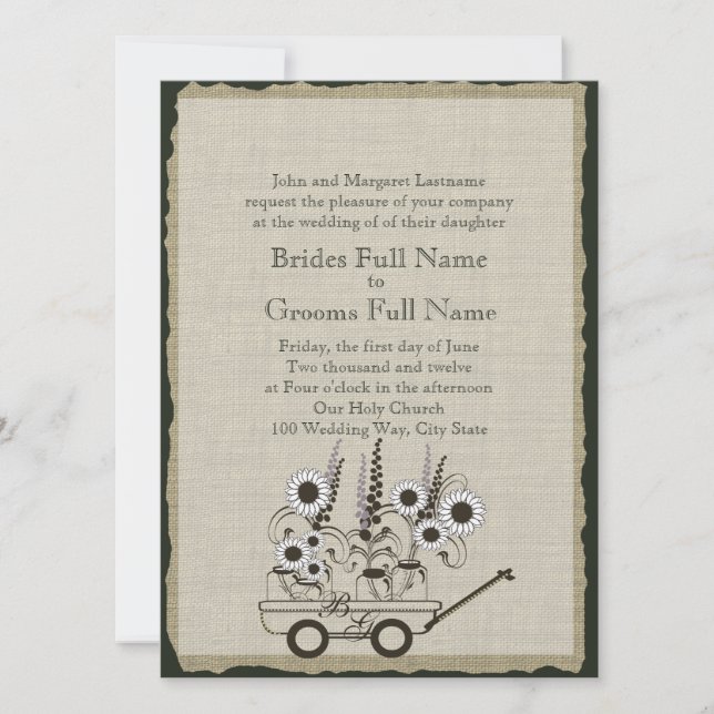 Invitation Mariage Pays Wagon (Devant)