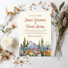 Invitation Mariage paysager du désert de Terracotta moderne C