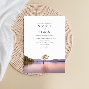 Invitation Mariage paysager Wanaka Tree Watercolor