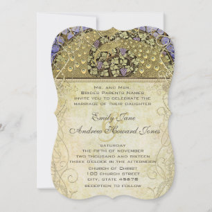 Invitation Mariage Peacock Art Nouveau