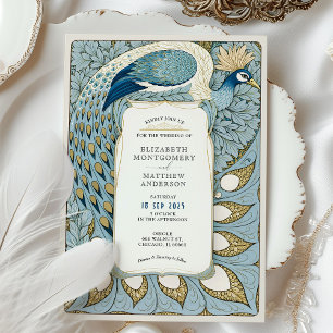 Invitation Mariage Peacock Art Nouveau