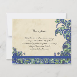 Invitation Mariage Peacock bleu et vert