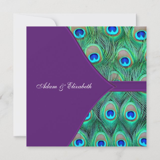Invitation Mariage Peacock Plum Purple (Devant)