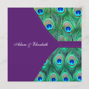 Invitation Mariage Peacock Plum Purple