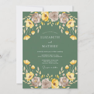 Invitation Mariage Peint à la Lavande Moutarde