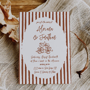 Invitation Mariage peint à la main en terre cuite