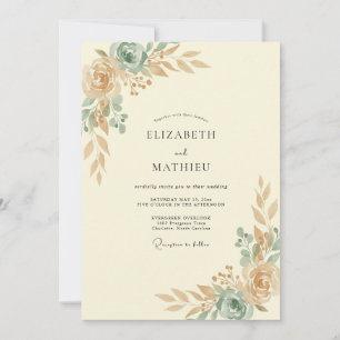 Invitation Mariage peint à la mousse de champagne