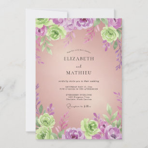 Invitation Mariage Peint à l'Orchidée Lime