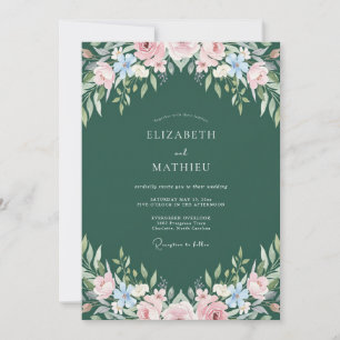 Invitation Mariage peint au Bleuet de la Forêt