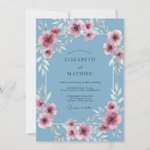 Invitation Mariage peint au magenta de la barbe de Jupiter