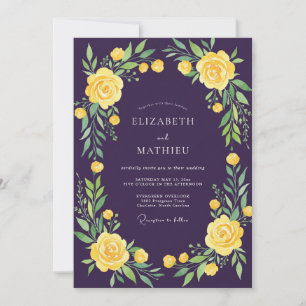 Invitation Mariage peint au safran de prune