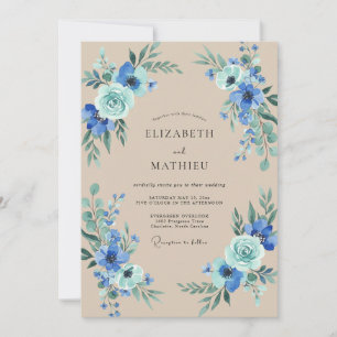 Invitation Mariage Peint au Taupe Saphir