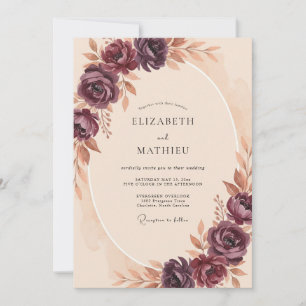Invitation Mariage Peint aux Prunes Bourguignonnes