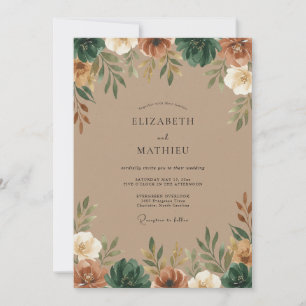 Invitation Mariage Peint en Argile Taupe