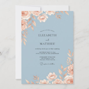 Invitation Mariage Peint en Cuivre sur Ardoise