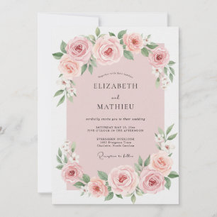 Invitation Mariage peint en mauve pâle