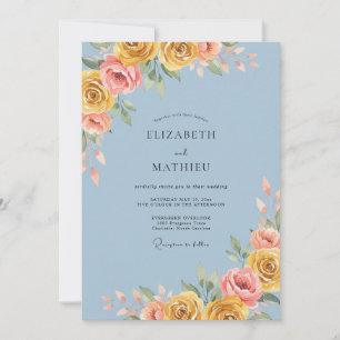 Invitation Mariage peint en or acier