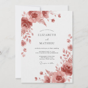 Invitation Mariage Peint en Terracotta