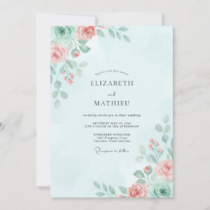 Invitation Mariage peint glace pêche